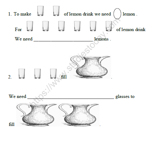 CBSE Class 2 Maths Practice Worksheets (55)-Jugs and Mugs(4)