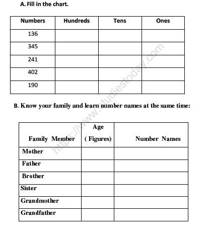 CBSE Class 2 Maths Practice Worksheets (85) - Revision 1