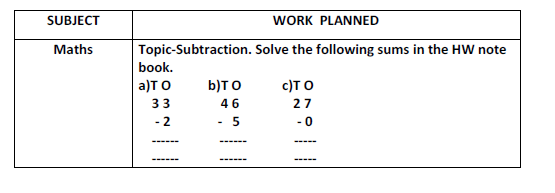 CBSE Class 2 Maths Practice Worksheets (86) - Subraction