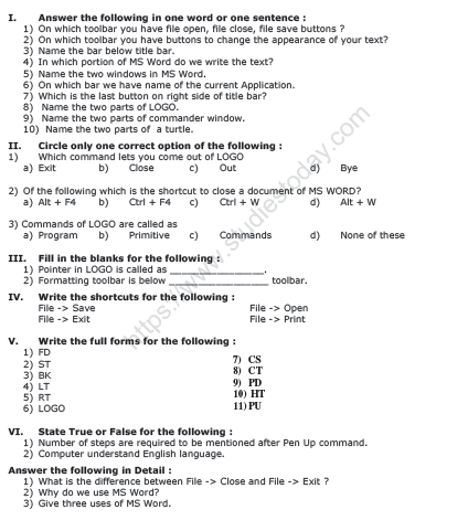 CBSE Class 3 Computer Practice Worksheet (13)
