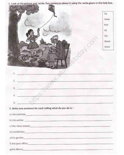 Class 3 English Printable Worksheet Set 14 Free PDF