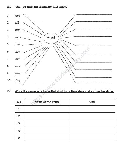 CBSE Class 3 English The Story Of The Road Worksheet