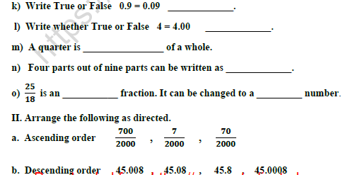 CBSE Class 4 Mathematics Worksheet Set U 2