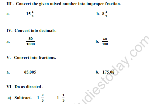 CBSE Class 4 Mathematics Worksheet Set U 3