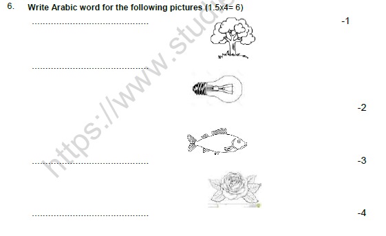 CBSE Class 5 Arabic Worksheet Set D 3