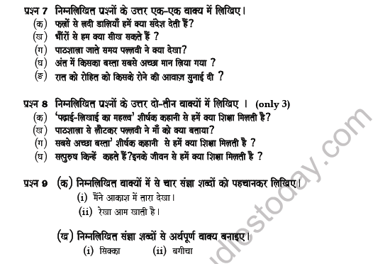CBSE Class 5 Hindi Sample Paper Set X 2
