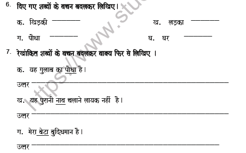 CBSE Class 5 Hindi Worksheet Set F Solved 3