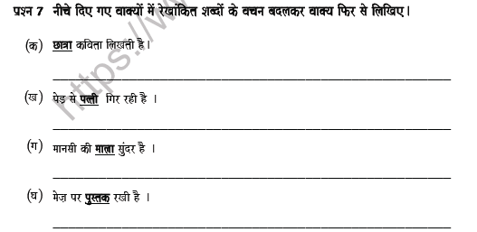 CBSE Class 5 Hindi Worksheet Set L Solved 3