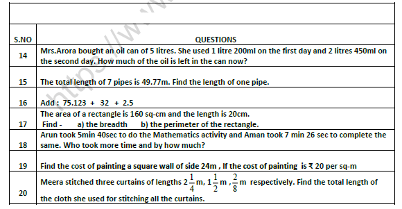 CBSE Class 5 Mathematics Question Paper Set 5 4