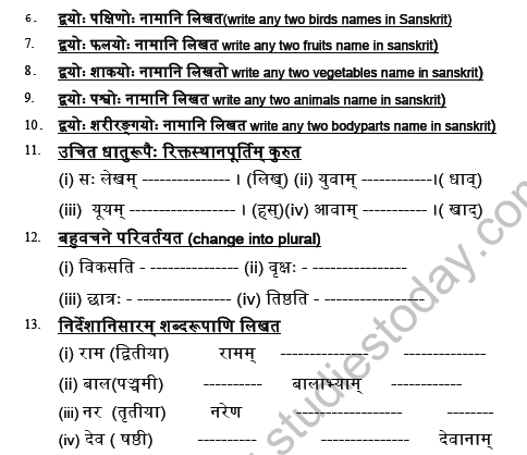 CBSE Class 5 Sanskrit Question Paper Set I Solved 2