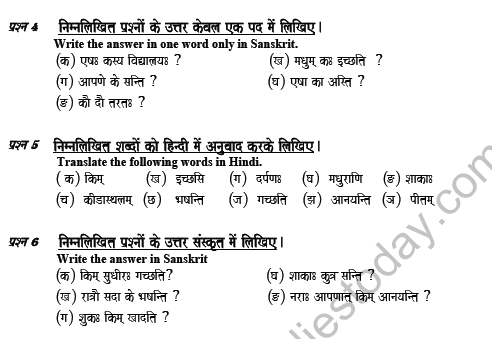 CBSE Class 5 Sanskrit Question Paper Set J 2