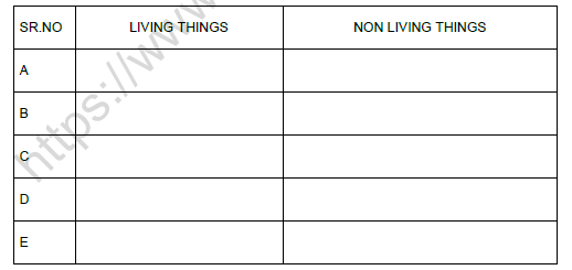 CBSE Class 5 Science Living things Worksheet 1