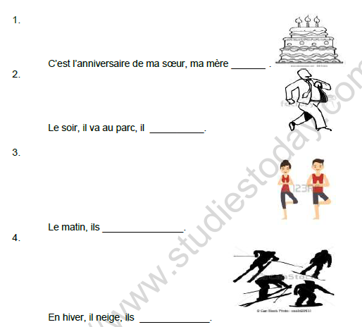 CBSE Class 6 French Revision Worksheet Set H