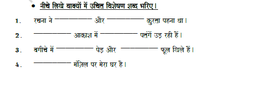 CBSE Class 6 Hindi Adjective Worksheet Set A  2
