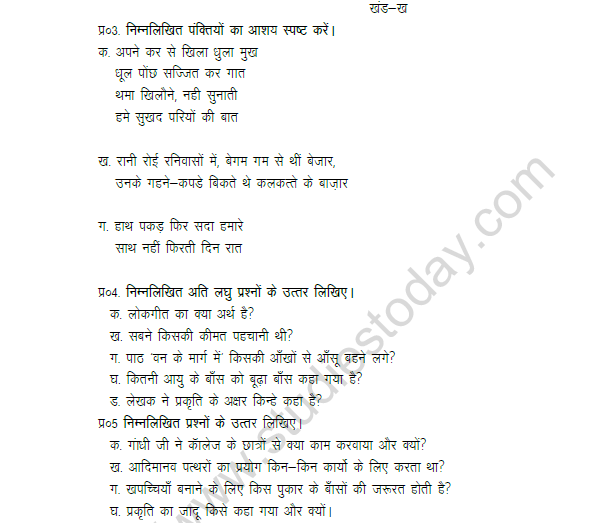 CBSE Class 6 Hindi Worksheet Set C 2