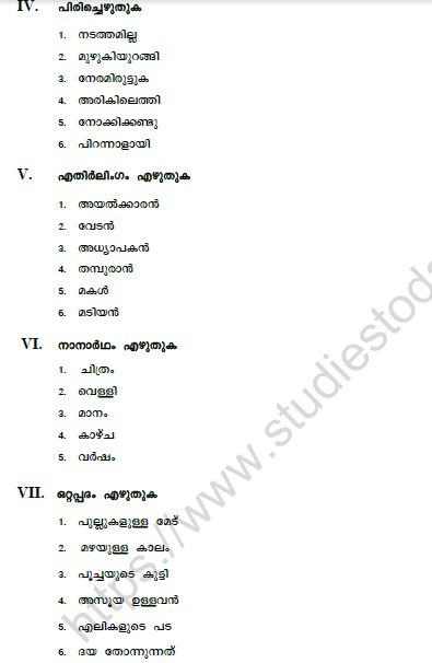 CBSE Class 6 Malayalam Question Paper Set N 2