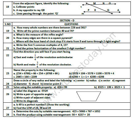 CBSE Class 6 Mathematics Revision Worksheet Set H 2