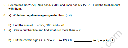 CBSE Class 6 Mathematics Worksheet Set S Solved 2
