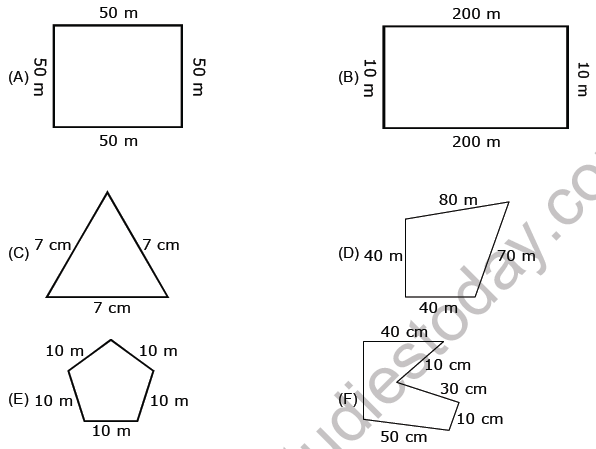 CBSE Class 6 Mensuration Worksheet Set A