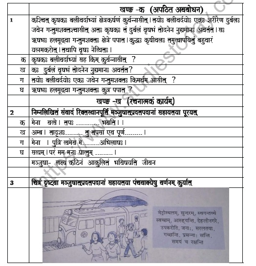 CBSE Class 6 Sanskrit Worksheet Set A 1