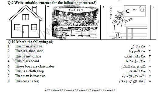 CBSE Class 7 Arabic Worksheet Set I 3