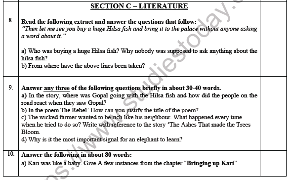 CBSE Class 7 English Woksheet Set A 5