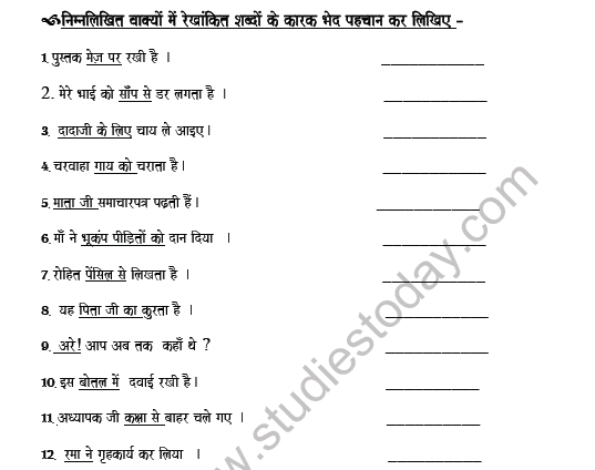 CBSE Class 7 Hindi Case Worksheet Set A 3