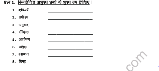 CBSE Class 7 Hindi Correction Worksheet Set A 2