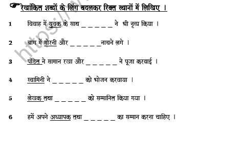 CBSE Class 7 Hindi Gender Worksheet 4