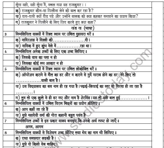 CBSE Class 7 Hindi Worksheet Set B 2