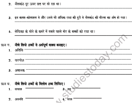 CBSE Class 7 Hindi Worksheet Set D 2