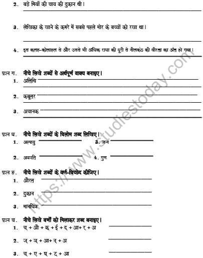 CBSE Class 7 Hindi Worksheet Set E 2