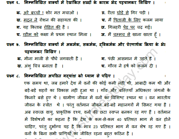 CBSE Class 7 Hindi Worksheet Set P 3