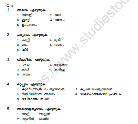 CBSE Class 7 Malayalam Question Paper Set M 1