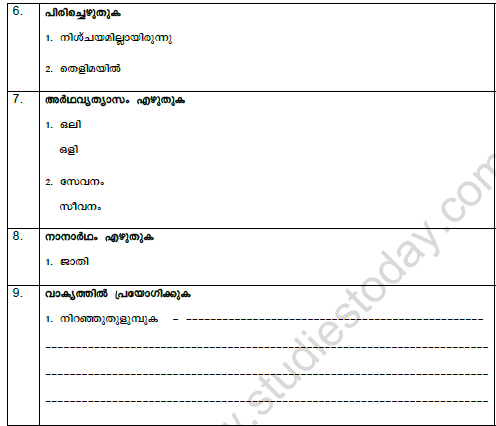 CBSE Class 7 Malayalam Worksheet Set H 2