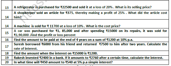 CBSE Class 7 Mathematics Comparing Quantities Worksheet 2