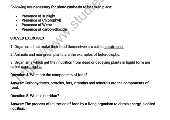 CBSE Class 7 Science Nutrition in Plants Worksheet Set A 4