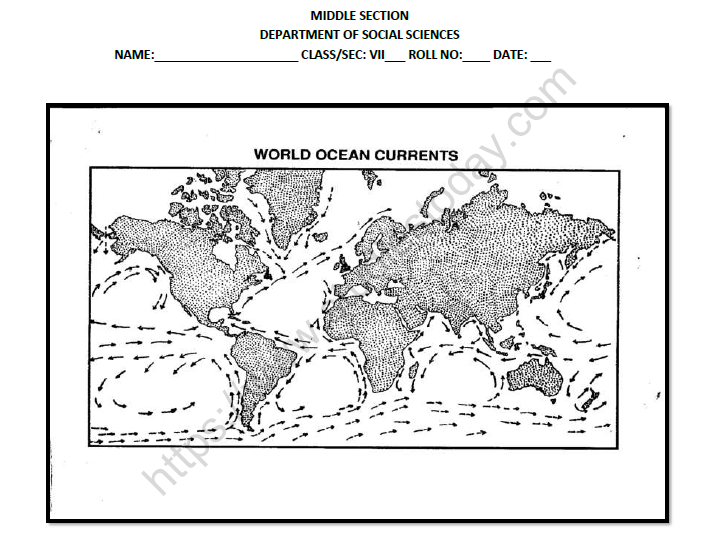 CBSE Class 7 Social Science Department of Social Science Worksheet Set B