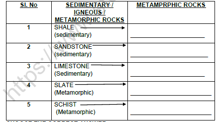 CBSE Class 7 Social Science Inside Our Earth Worksheet Set A 1