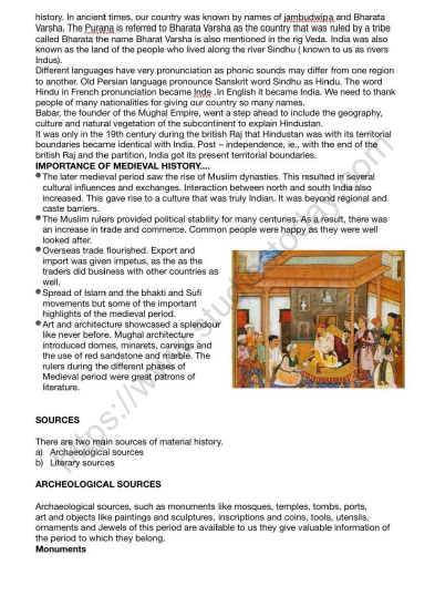 CBSE Class 7 Social Science Medieval India Worksheet 2