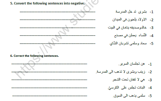 CBSE Class 8 Arabic Practice Worksheet Set C 3