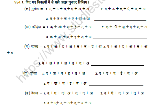 CBSE Class 8 Hindi Letter disjoint Worksheet Set A 2