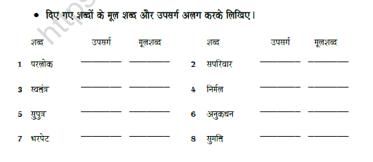CBSE Class 8 Hindi Prefix Worksheet Set B 2