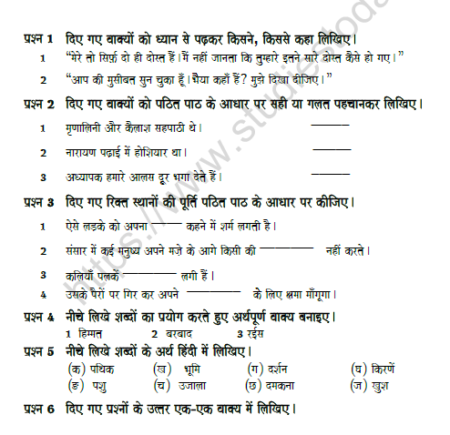 CBSE Class 8 Hindi Question Paper Set 1 Solved 1