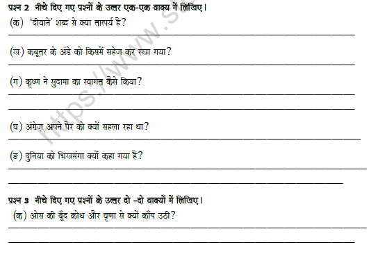 CBSE Class 8 Hindi Revision Worksheet Set F 2