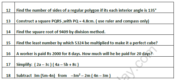 CBSE Class 8 Mathematics Question Paper Set N Solved 3
