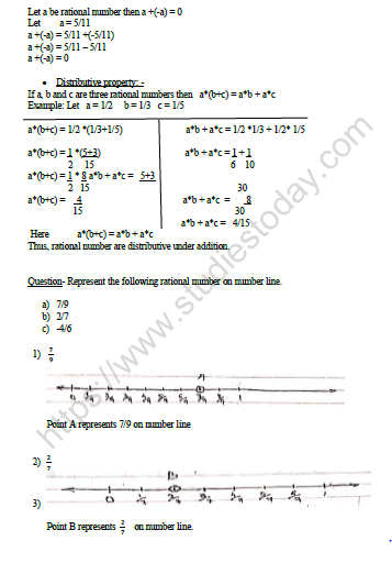 CBSE Class 8 Mathematics Rational Numbers Worksheet Set A 3