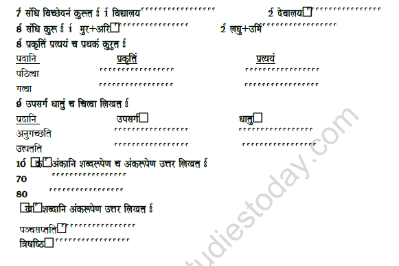 CBSE Class 8 Sanskrit Revision Worksheet Set E