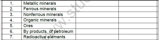 CBSE Class 8 Social Science Mineral And Power Resources Worksheet Set A