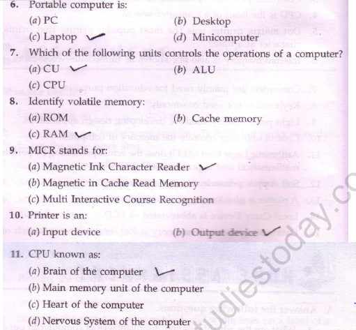 CBSE Class 9 Computer Science Computer Hardware Worksheet 2